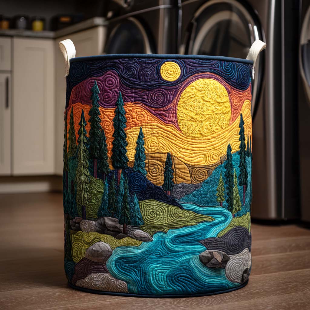 Wave Crest Quilted Laundry Basket Valentine’s Day Merch Gift