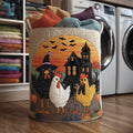 Whimsical Autumn Chicken Quilted Laundry Basket Merch For Couples