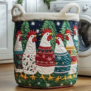 Whimsical Chicken Quilted Laundry Basket Gftotg399 Anniversary Merch Gift