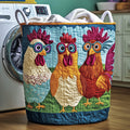 Whimsical Chicken Quilted Laundry Basket New Year Merch Gift