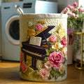 Whispering Piano Bloom Quilted Laundry Basket Merch For Couples