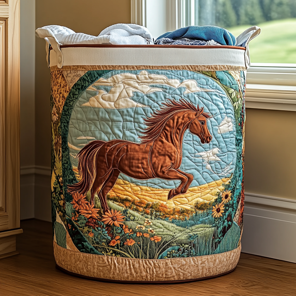 Wild Horse Quilted Laundry Basket Must-Have Laundry Essential