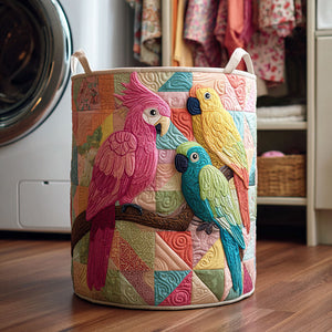 Wild Plumage Quilted Laundry Basket Christmas Merch Gift