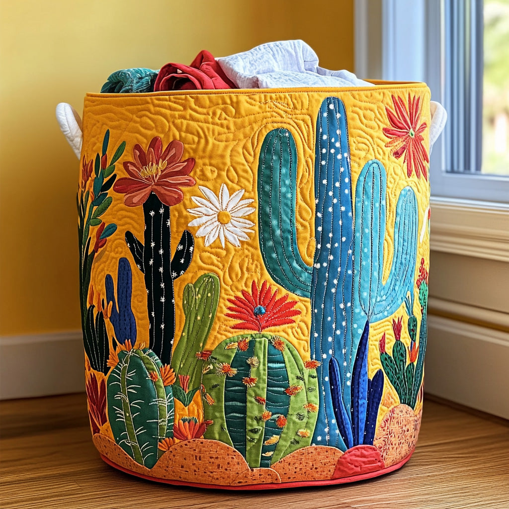Wild Succulent Quilted Laundry Basket Mother’s Day Merch Gift