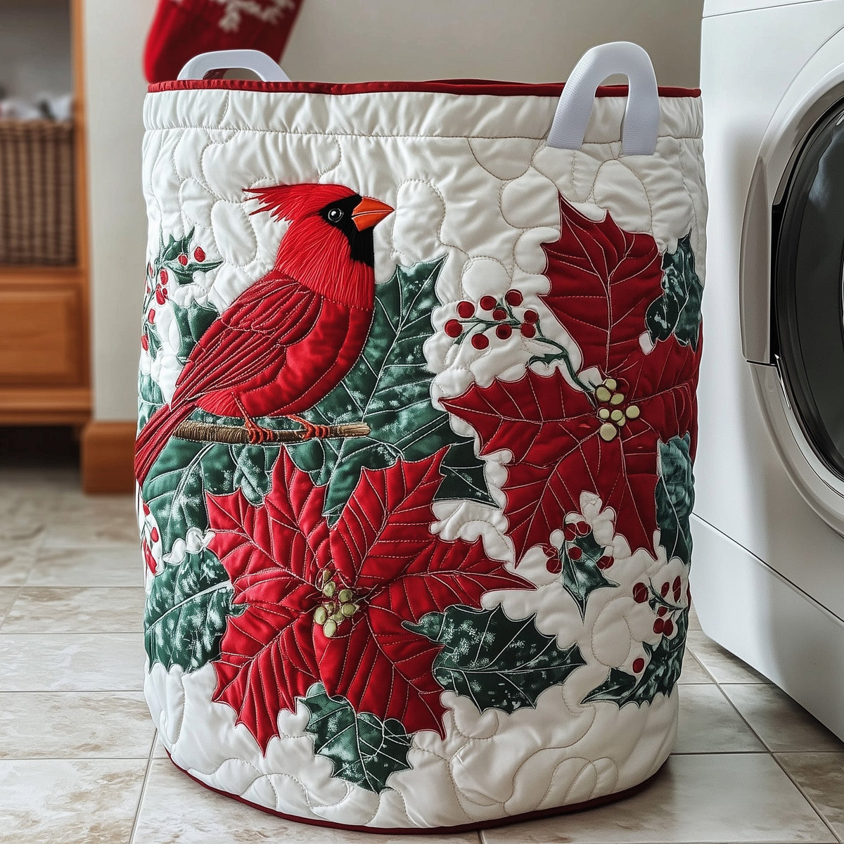 Winter Cardinal Quilted Laundry Basket Gftotp12006 Birthday Merch Gift