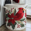Winter Cardinal Quilted Laundry Basket Gftotp12007 Top Choice For Housewarming