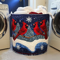 Winter Cardinals Quilted Laundry Basket Merch For Family Time