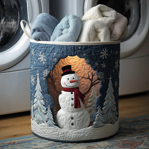 Winter Cheer Quilted Laundry Basket Everyday Merch Choice