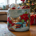 Winter Whiskerland Quilted Laundry Basket Unique Gift For Laundry Lovers