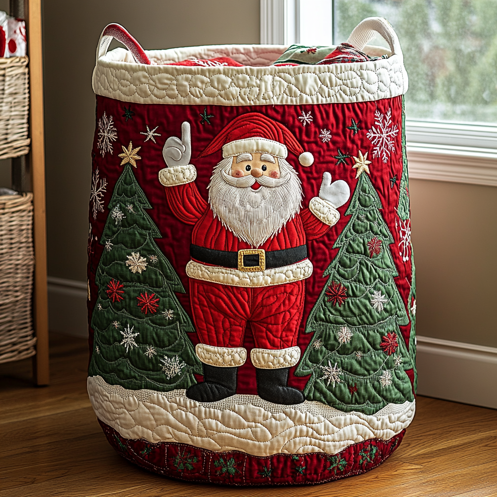 Winter Wonder Quilted Laundry Basket Valentine’s Day Merch Gift