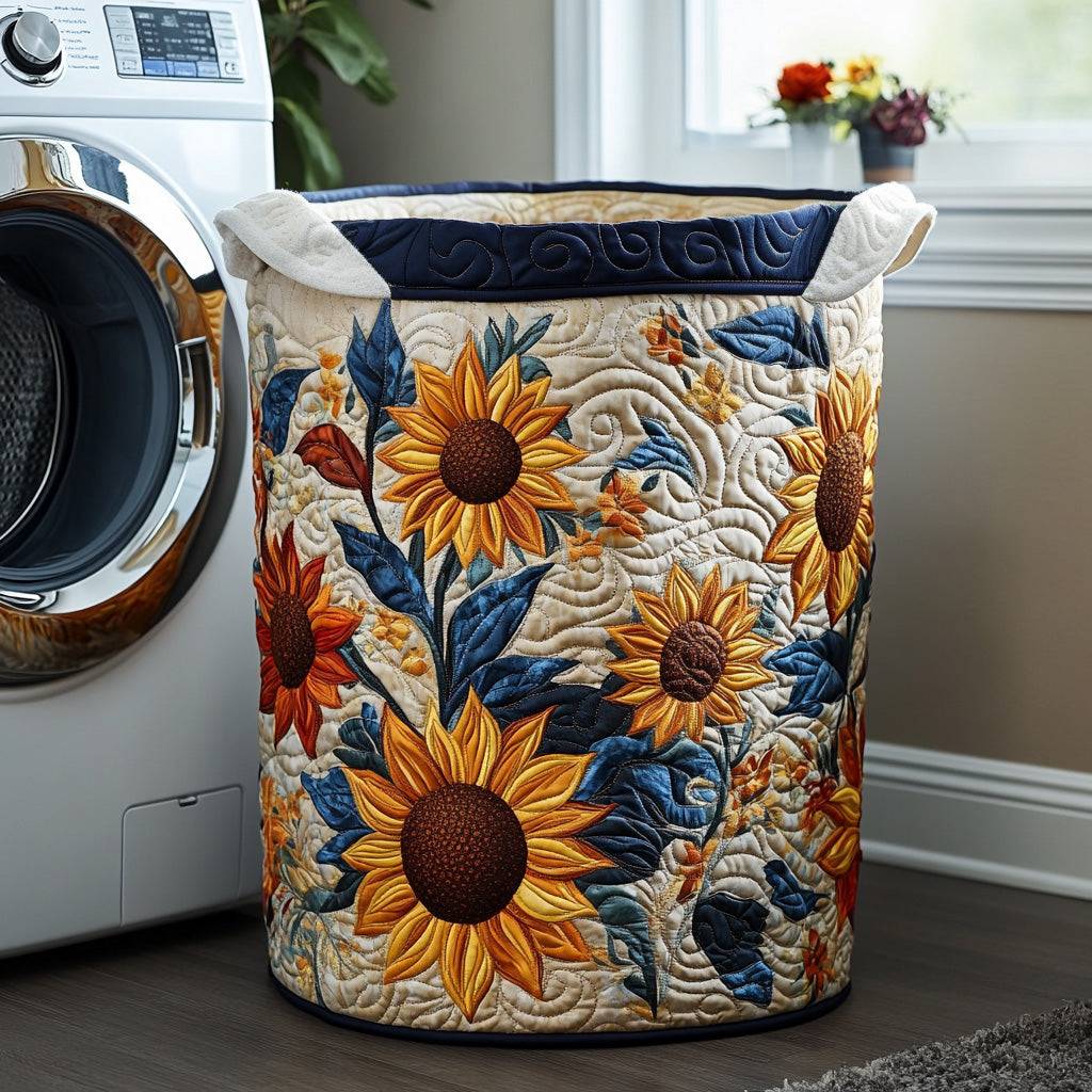 Yellow Bliss Quilted Laundry Basket Ideal Gift For Mom