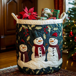 Yuletide Chill Quilted Laundry Basket Christmas Merch Gift