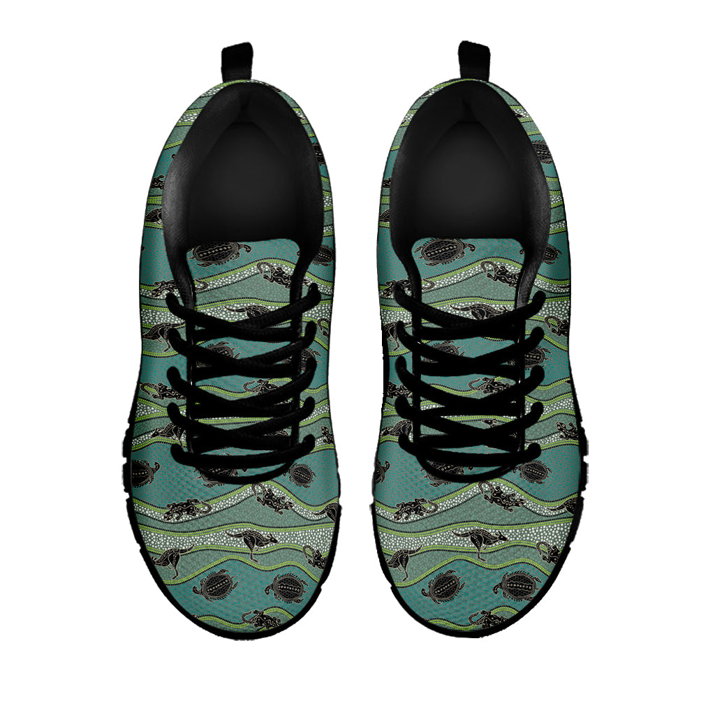 Aboriginal Animals Pattern Print Black Running Shoes