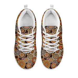 Aboriginal Art Dot Pattern Print White Running Shoes