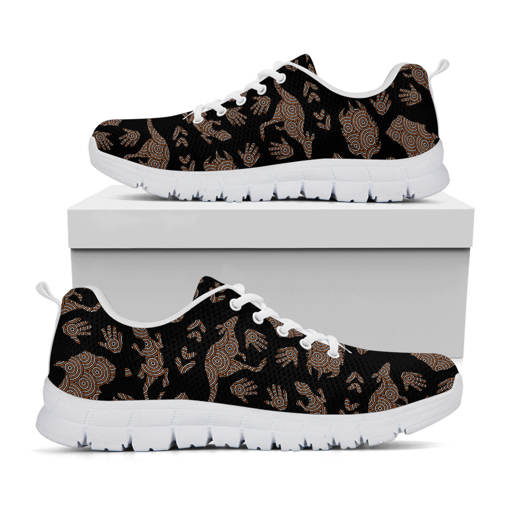 Aboriginal Australian Pattern Print White Running Shoes