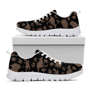 Aboriginal Australian Pattern Print White Running Shoes