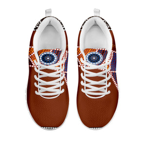Aboriginal Dot Boomerang Print White Running Shoes
