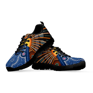 Aboriginal Indigenous Sunset Art Print Black Running Shoes