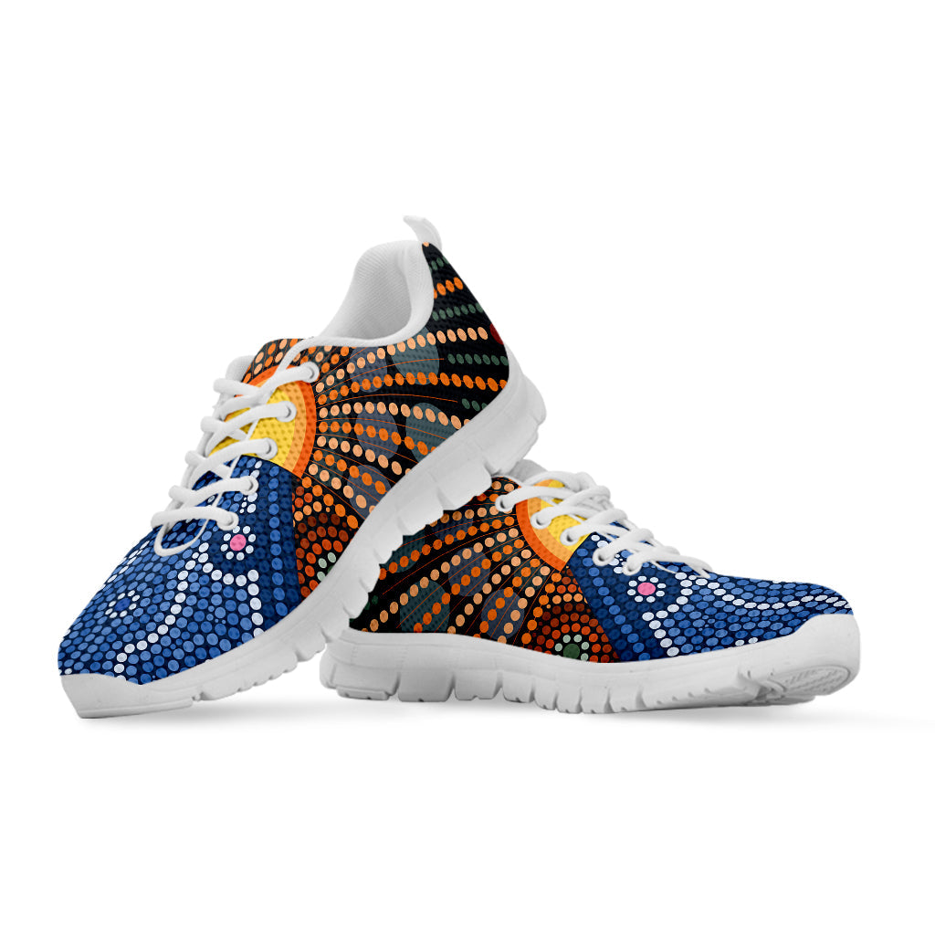 Aboriginal Indigenous Sunset Art Print White Running Shoes