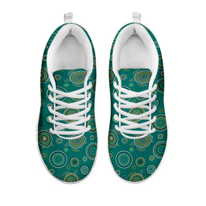 Aboriginal Sea Turtle Pattern Print White Running Shoes