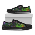 Abstract Dark Galaxy Space Print Black Low Top Sneakers