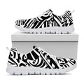 Abstract Dazzle Pattern Print White Running Shoes