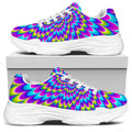 Abstract Dizzy Moving Optical Illusion White Chunky Shoes