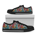 Abstract Funky Pattern Print Black Low Top Sneakers