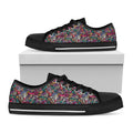 Abstract Music Pattern Print Black Low Top Sneakers