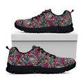 Abstract Music Pattern Print Black Running Shoes
