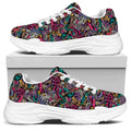 Abstract Music Pattern Print White Chunky Shoes