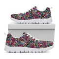 Abstract Music Pattern Print White Running Shoes
