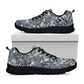 Abstract Nautical Anchor Pattern Print Black Running Shoes