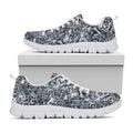 Abstract Nautical Anchor Pattern Print White Running Shoes