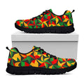 Abstract Reggae Pattern Print Black Running Shoes