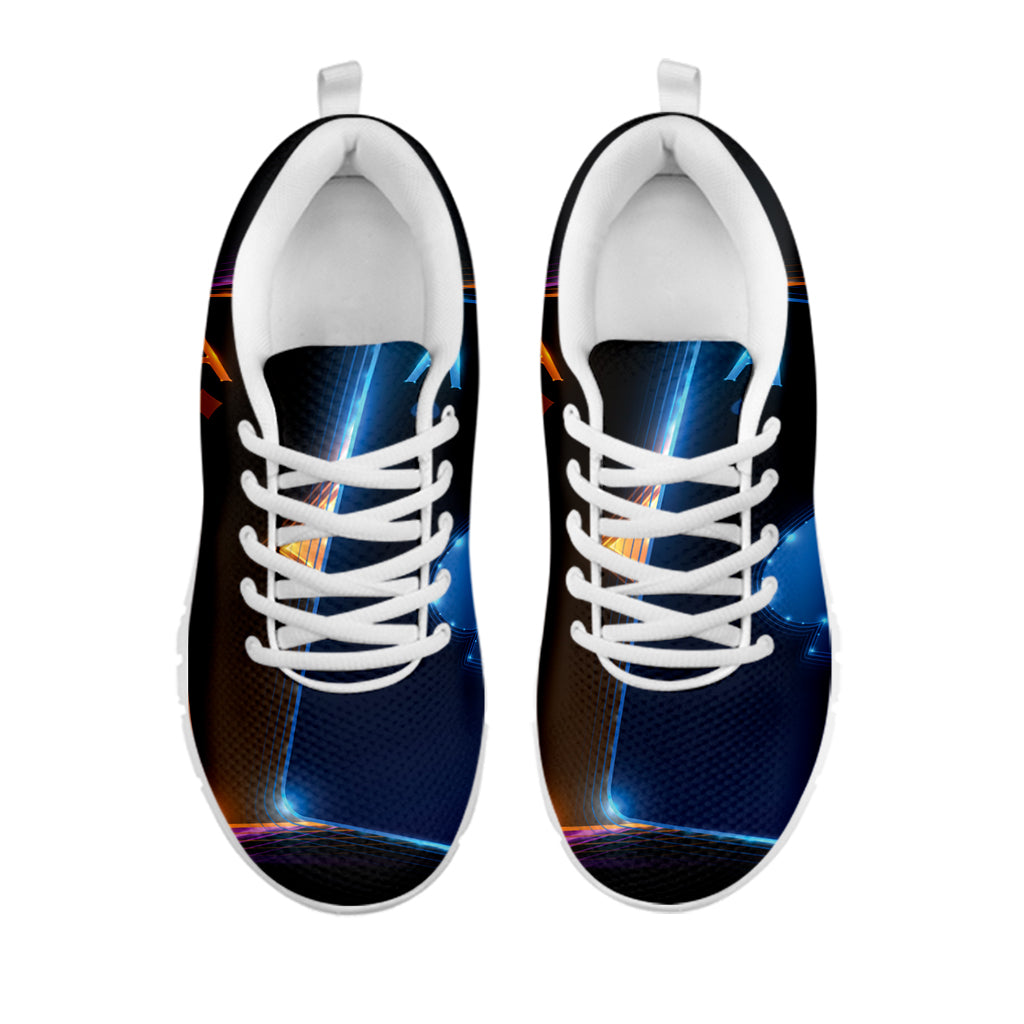 Ace Cards Print White Running Shoes
