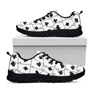 Ace Playing Cards Pattern Print Black Running Shoes