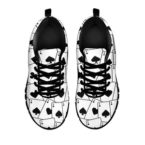 Ace Playing Cards Pattern Print Black Running Shoes