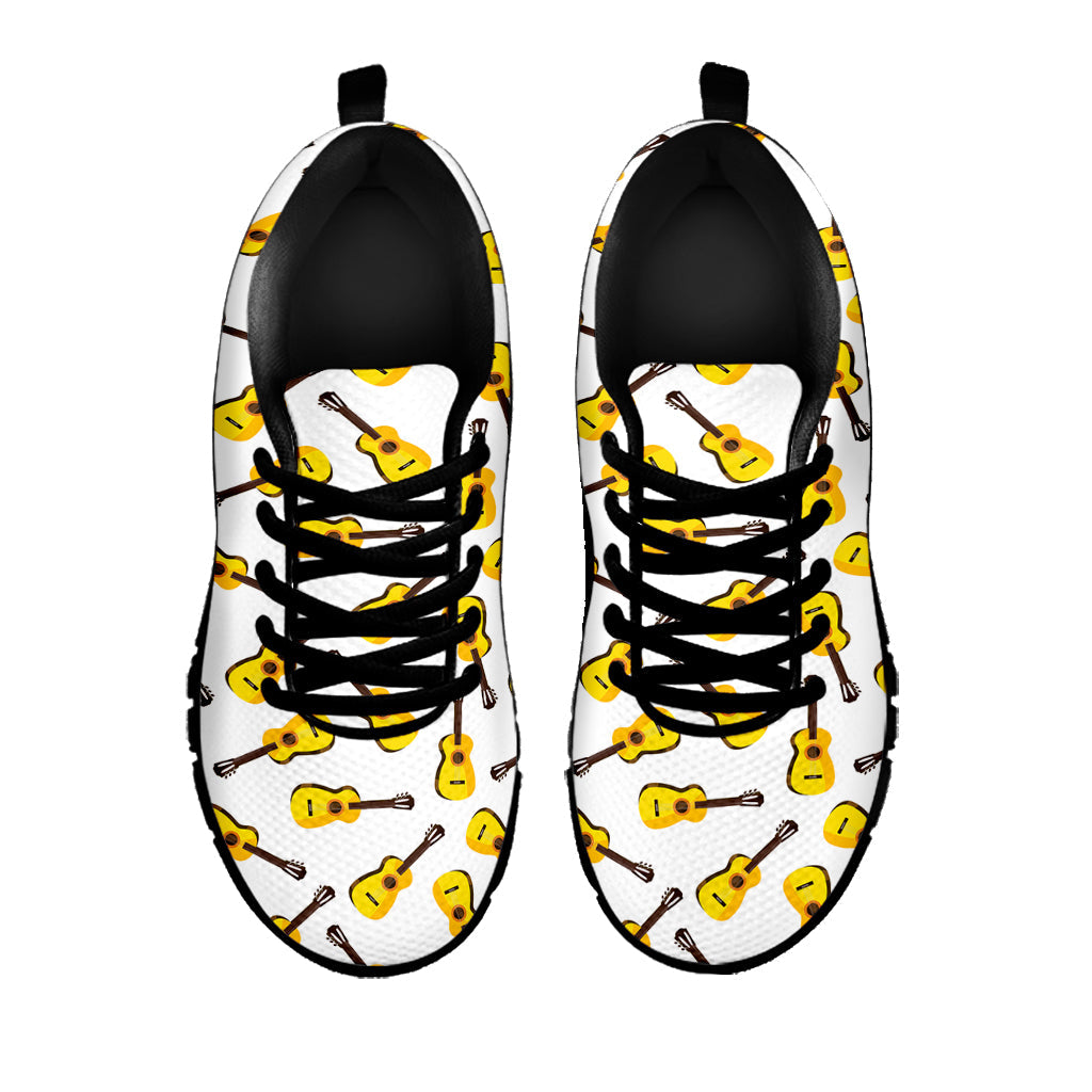 Acoustic Guitar Pattern Print Black Running Shoes