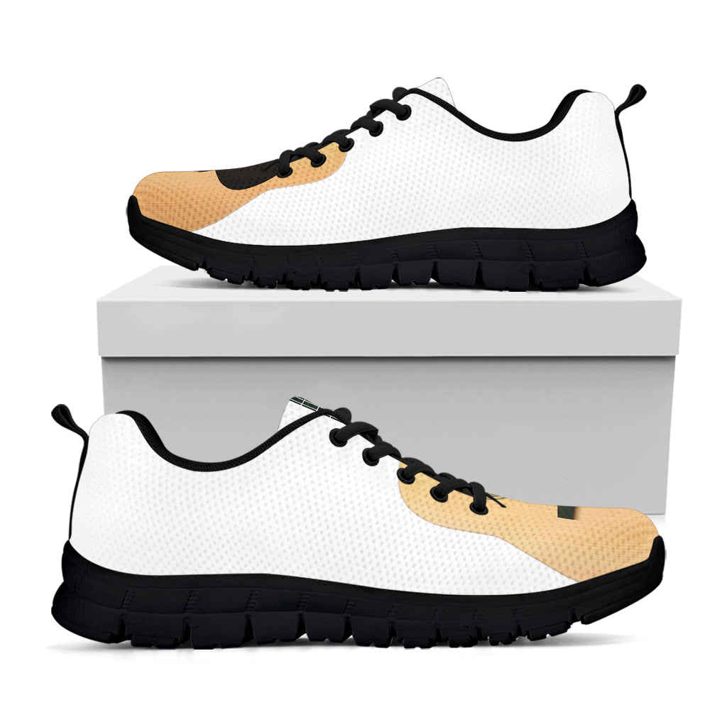 Acoustic Guitar Print Black Running Shoes