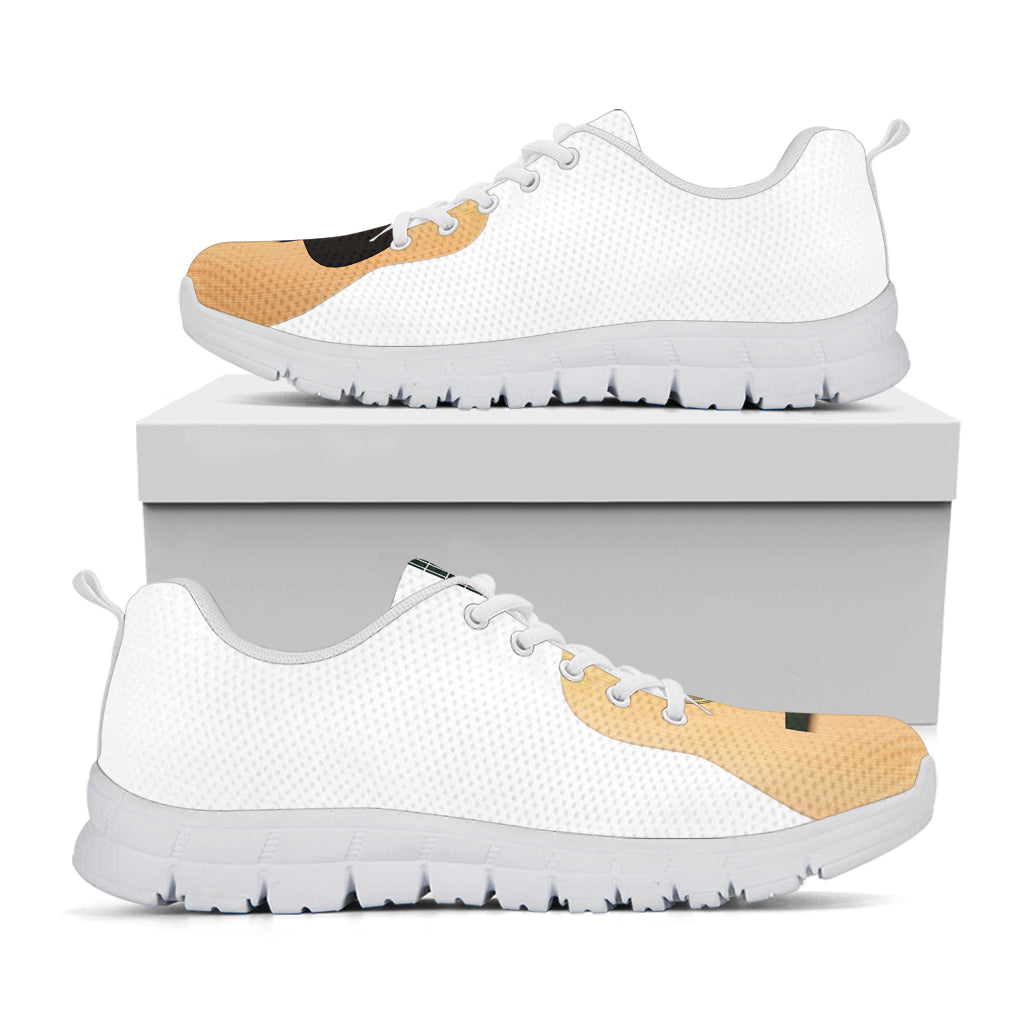 Acoustic Guitar Print White Running Shoes