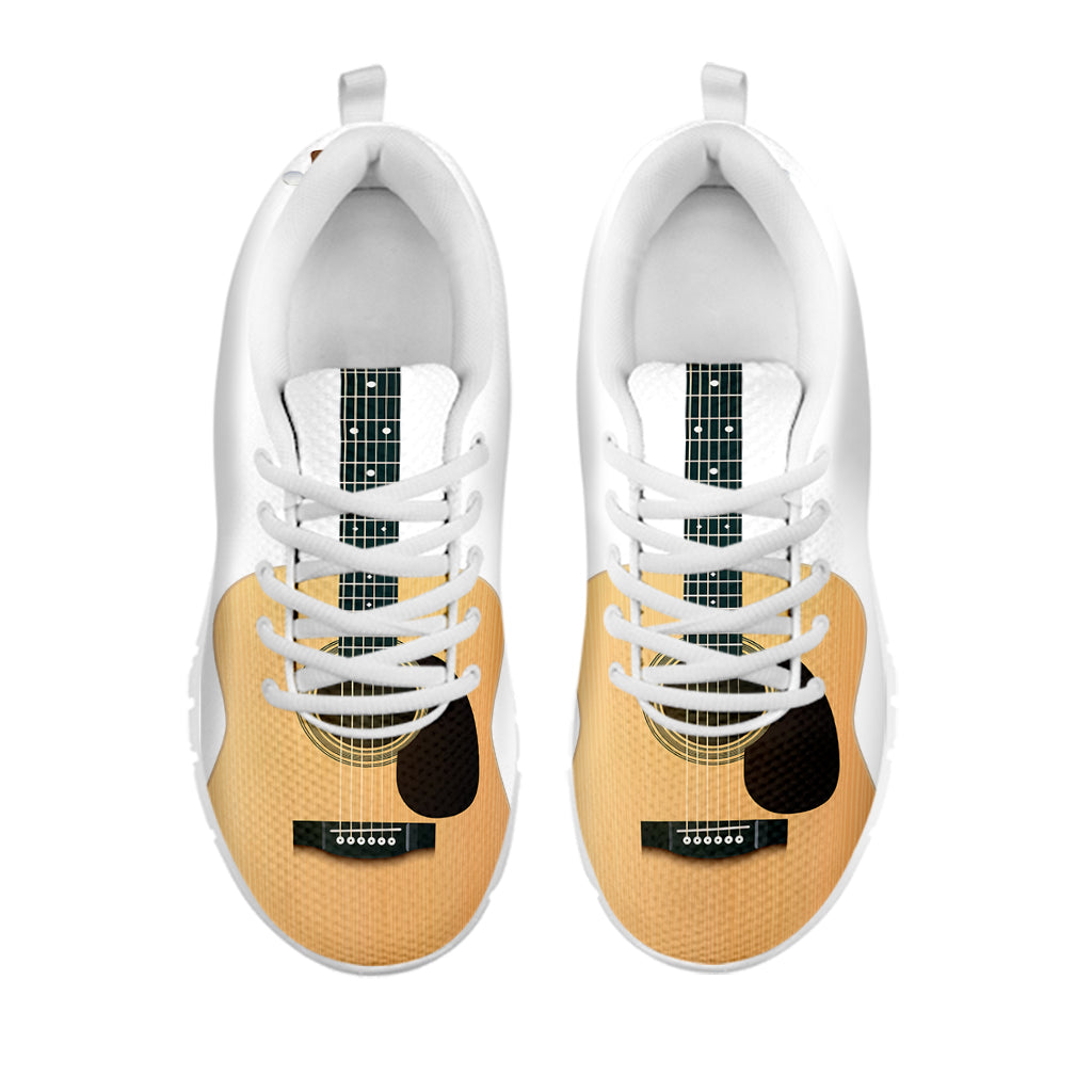 Acoustic Guitar Print White Running Shoes