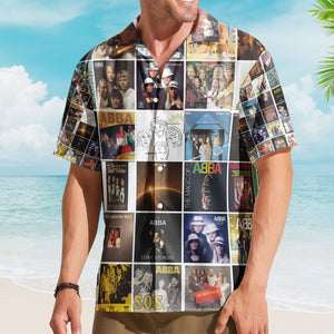 ABBA Hawaiian Shirt Iconic Album Collage Vintage Music Style