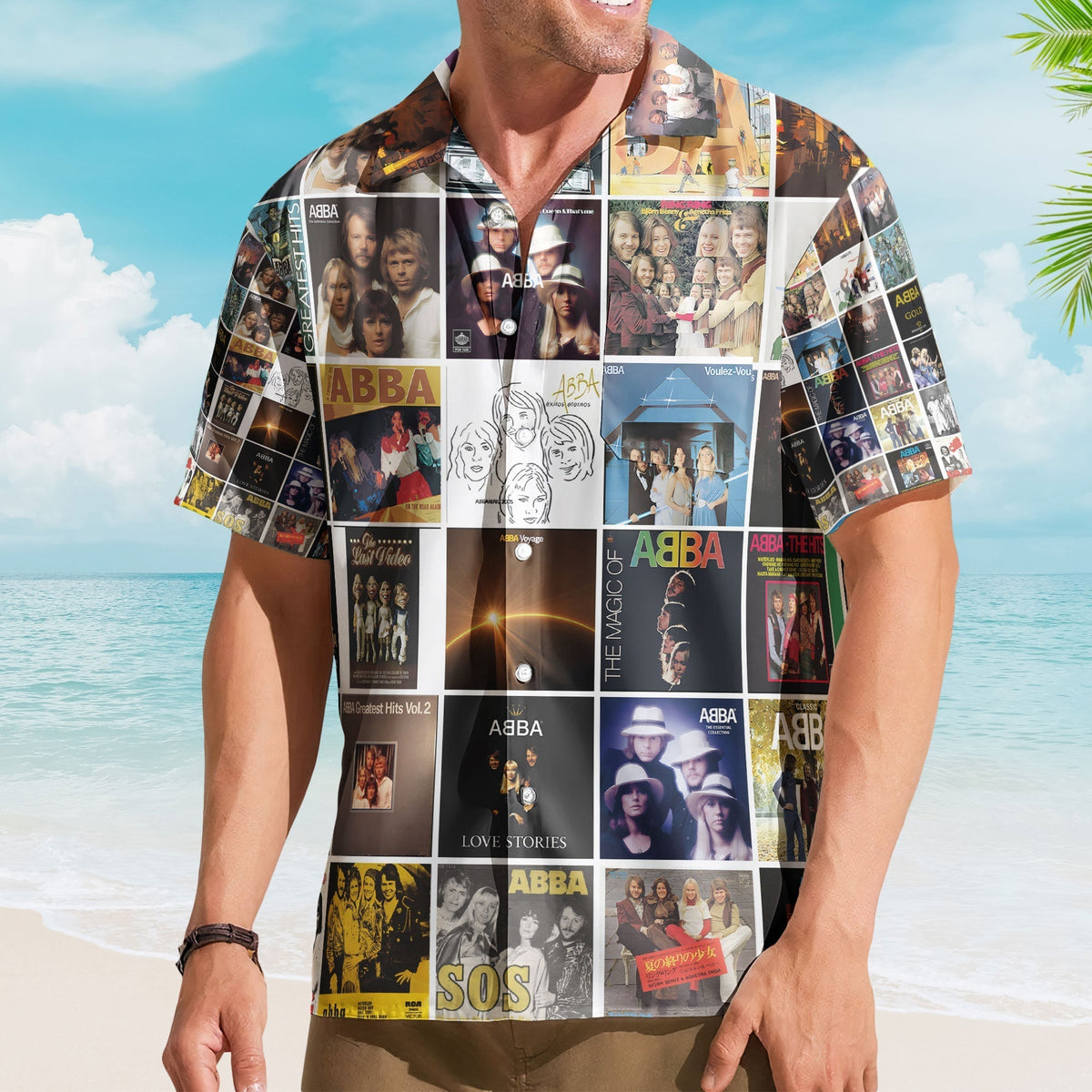 ABBA Album Collage Hawaiian Shirt Retro Music Fan Shirt