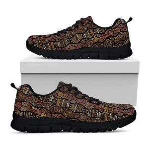 African Afro Inspired Pattern Print Black Running Shoes
