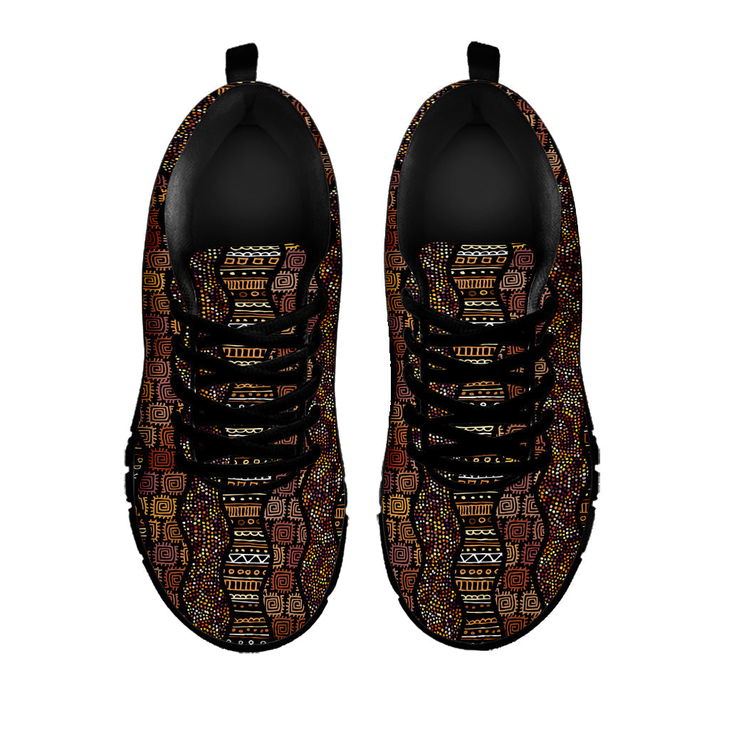 African Afro Inspired Pattern Print Black Running Shoes