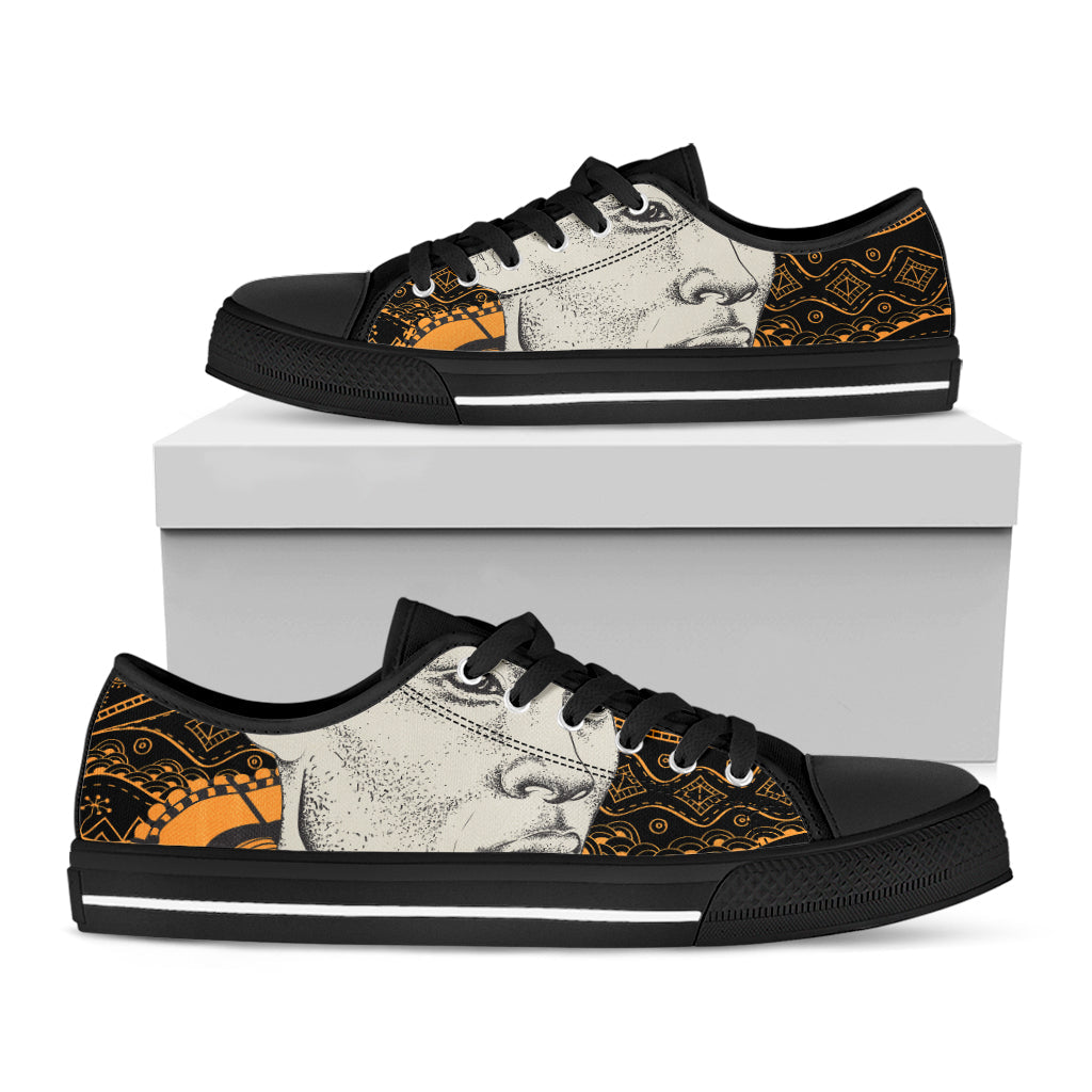 African Style Print Black Low Top Sneakers