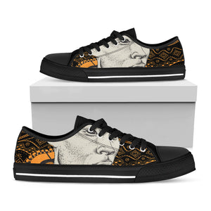 African Style Print Black Low Top Sneakers