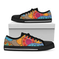 African Sun Print Black Low Top Sneakers