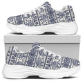 African Tribal Elephant Pattern Print White Chunky Shoes